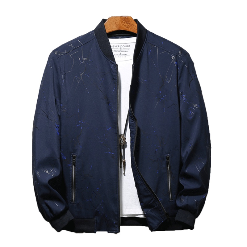 北极绒男士夹克2019秋季新款男士夹克印花外套商务休闲夹克外套男