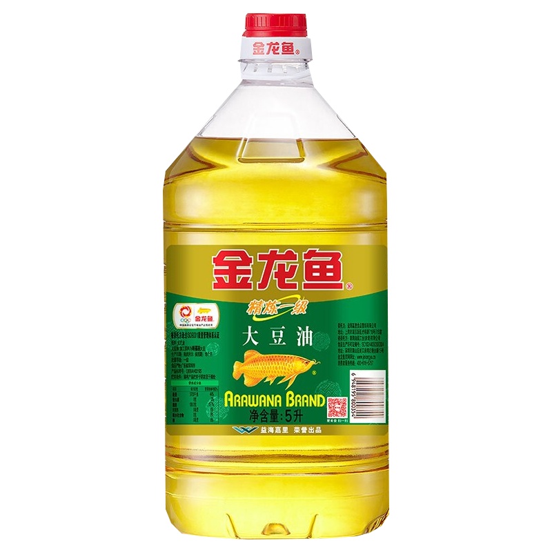 金龙鱼 大豆油精炼一级 5L桶装 烘焙炒菜