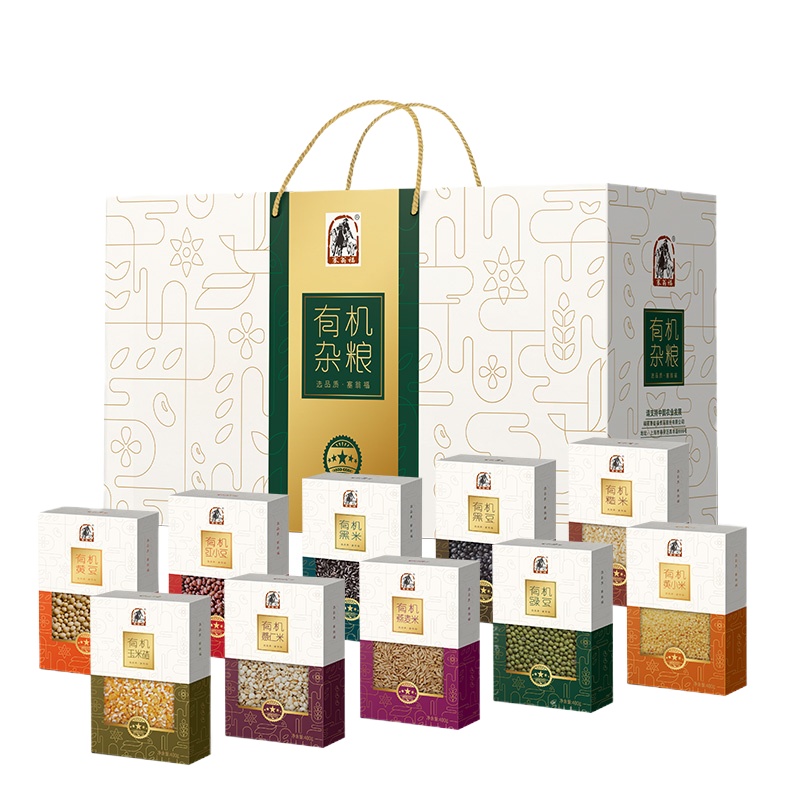 [塞翁福]有机杂粮礼盒4000g早餐粥玉米燕麦薏米粥10款盒装