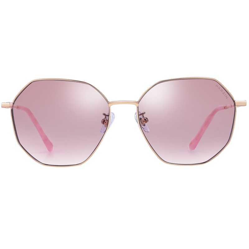 帕森（PARZIN）太阳镜女 宋祖儿同款眼镜金属多边形浅色尼龙镜片潮墨镜驾驶镜8206