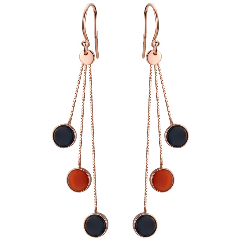 佰色传情新款潮高级感法式纯银耳坠女长款气质网红流苏耳饰