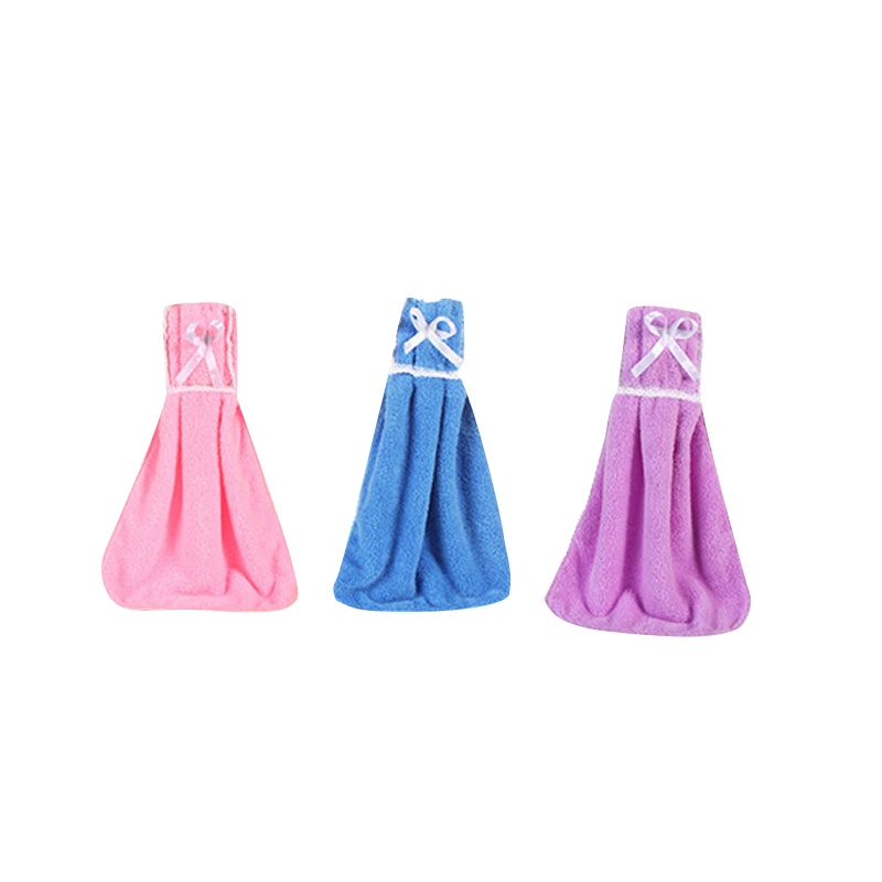 馨牌 毛巾家纺靓家带挂钩纯棉擦手巾 卫生间擦手布超强吸水厨房擦手毛巾手帕 28*40cm (三条混色装)