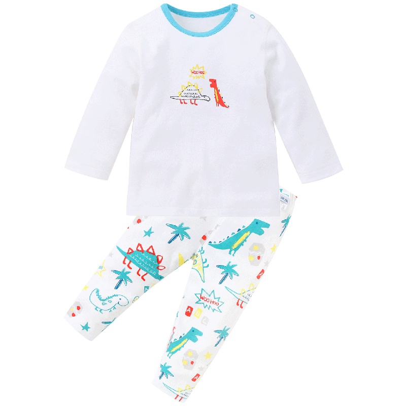 米乐鱼儿童睡衣套装宝宝纯棉家居服长袖春秋薄款男女童空调衣服