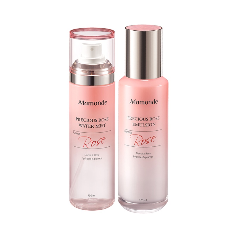 梦妆（Mamonde）蔷薇盈润澎弹水乳套装（喷雾120ml+精粹乳125ml）舒缓补水护肤品 清爽易吸收 不油腻