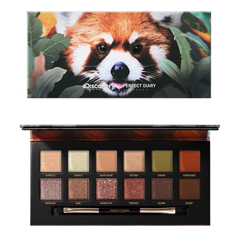 完美日记（PERFECT DIARY）探险家十二色动物眼影盘 12色眼影小熊猫盘 discovery联名眼影