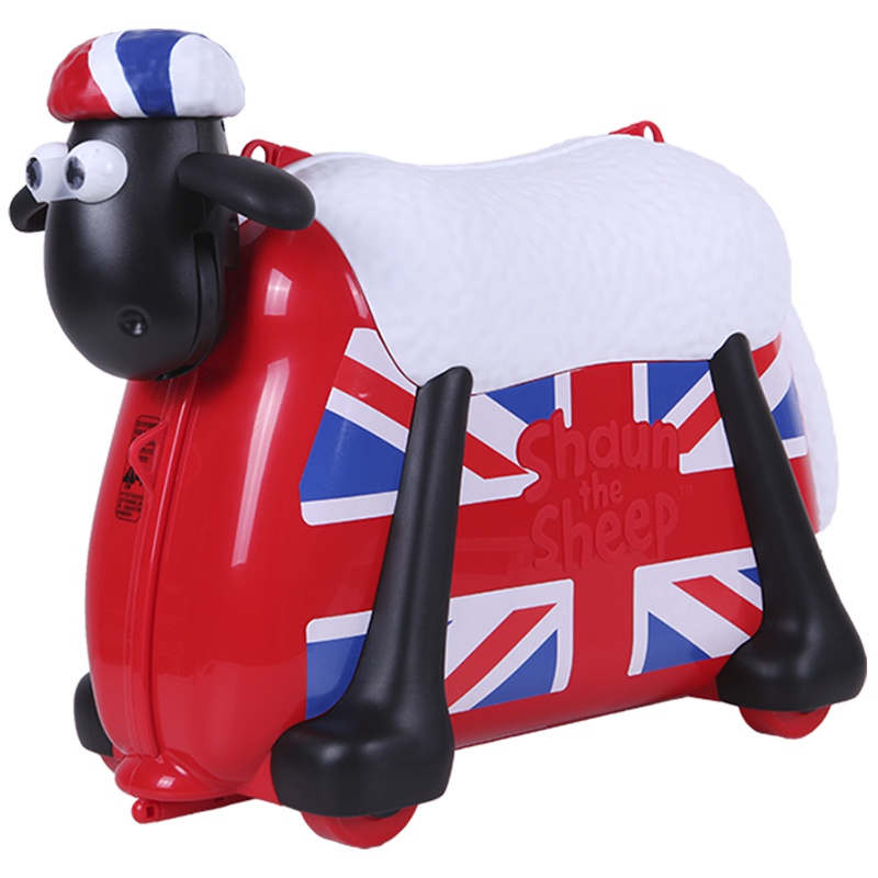 小羊肖恩 小羊肖恩羊旅行箱儿童骑行行李箱拉杆箱 可坐可骑可拖拉可背拖拉箱 英伦版普通版 SC0022