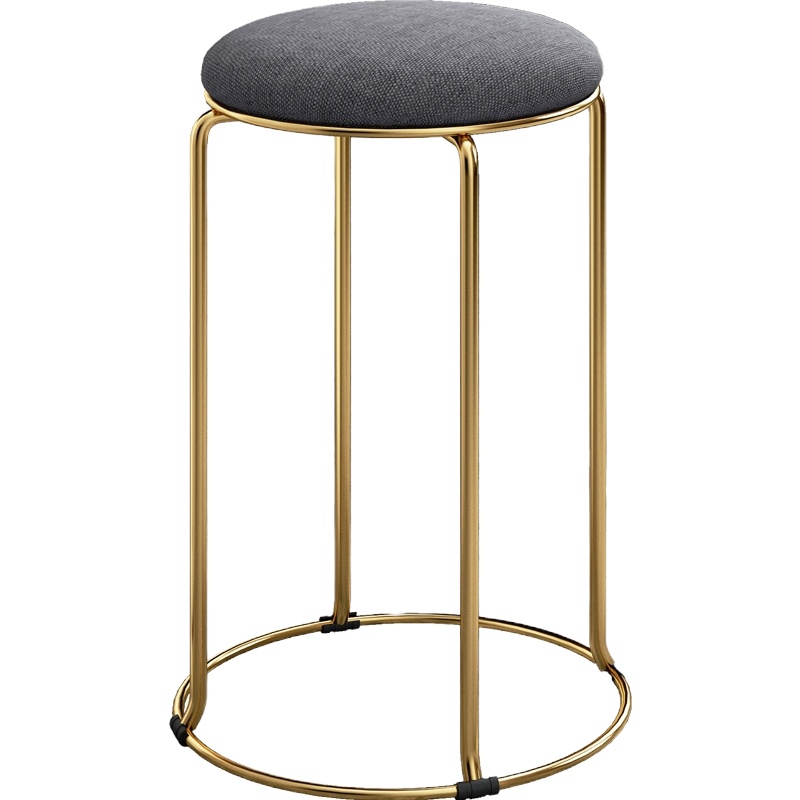 鑫环境 酒店会议凳轻奢钛金色家用小凳圆餐桌凳现代简约板凳时尚创意圆凳子化妆美容凳餐凳饭店圆凳