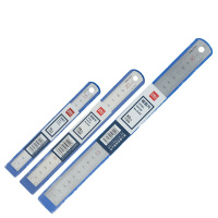 得力(deli) 不锈钢尺/塑料直尺子 测量绘图刻度尺子 办公用品 8462 不锈钢20cm 10个装