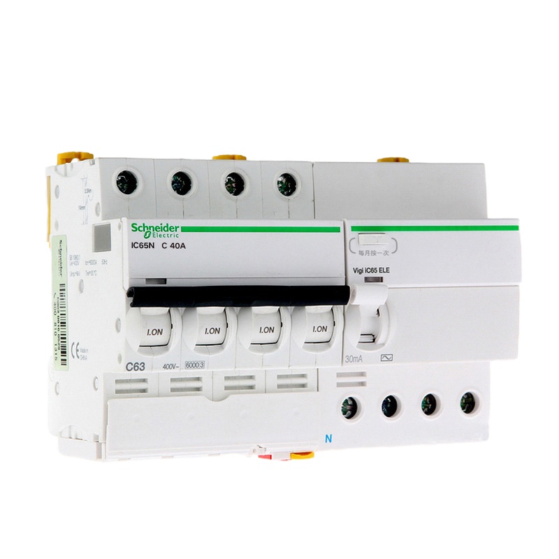 施耐德断路器 空气开关 Acti 9系列iC65N 4P C32A带漏保