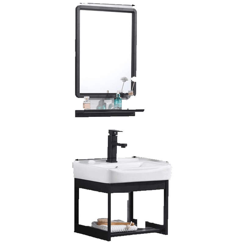 家装节 时尚卫浴 太空铝北欧浴室柜组合现代简约小户型卫生间洗漱台洗脸盆浴柜镜柜 放心购安心抵