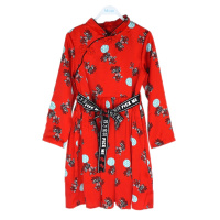 Moomoo/莫莫童装796525女中大童2020春装新款国潮贺岁时尚连衣裙