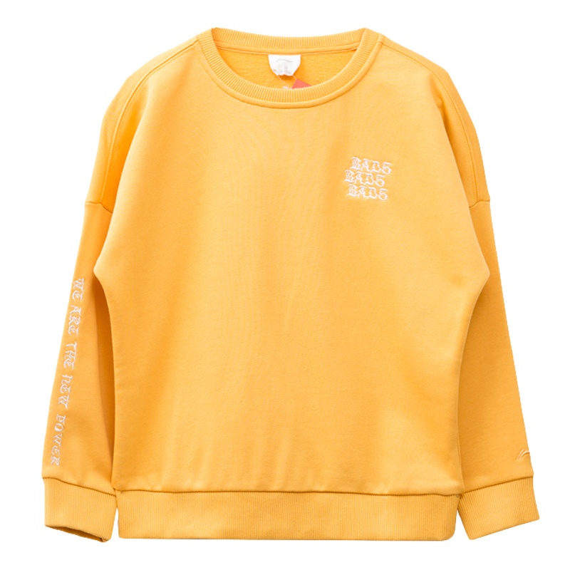 LI-NING KIDS女大童衣圆领蝙蝠袖套头卫衣