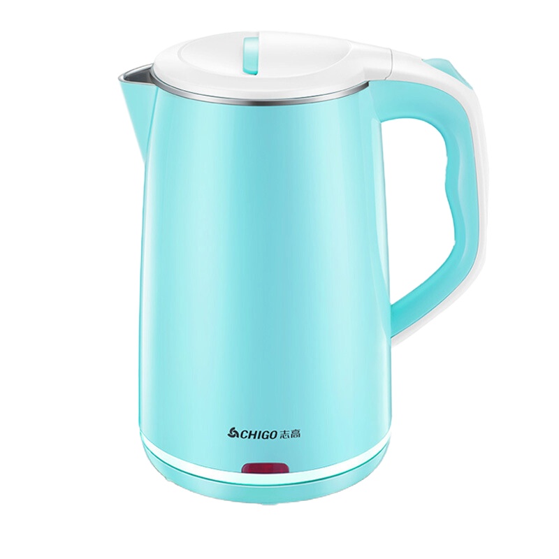 志高 电热水壶304不锈钢电水壶烧水壶防烫家用煮水壶 1.8L 蓝色