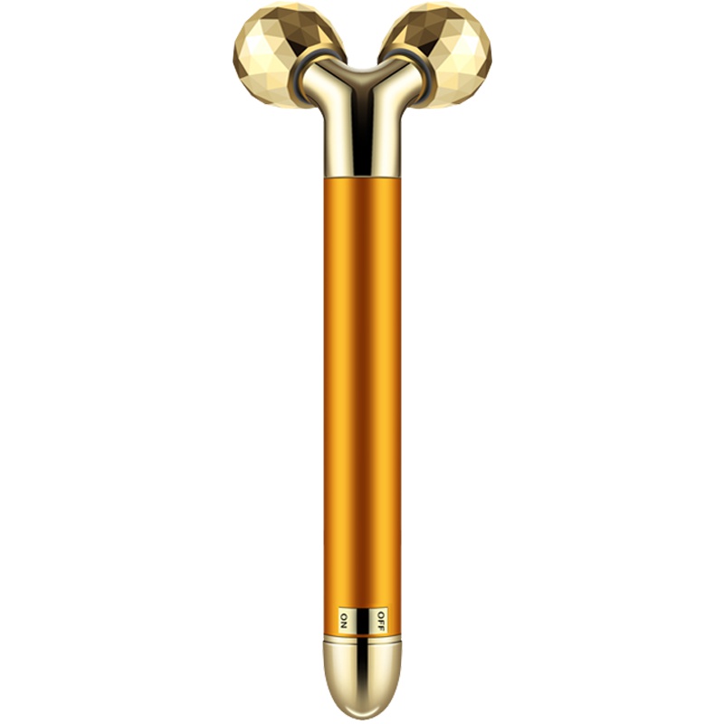 安尚黄金色电动美容棒3D脸按摩器神器面部V脸提拉电子美容仪24k色淋巴脸部非瘦脸仪双下巴脸部法令纹咬肌推脸器