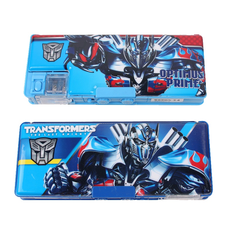 变形金刚带密码锁文具盒男童多功能塑料笔盒小学生儿童卡通铅笔盒