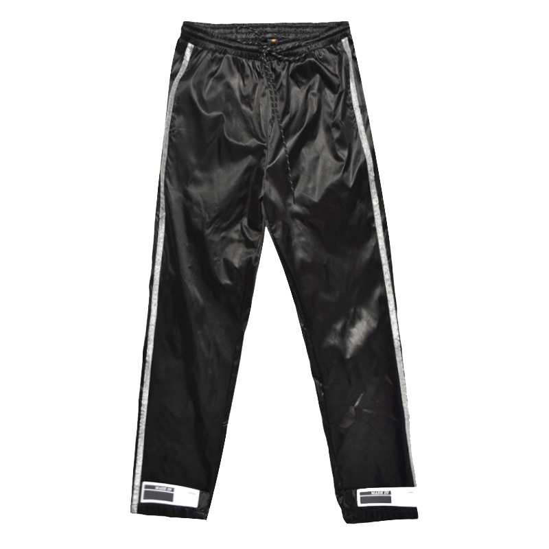 亮色绸缎感休闲裤街舞潮人小脚裤