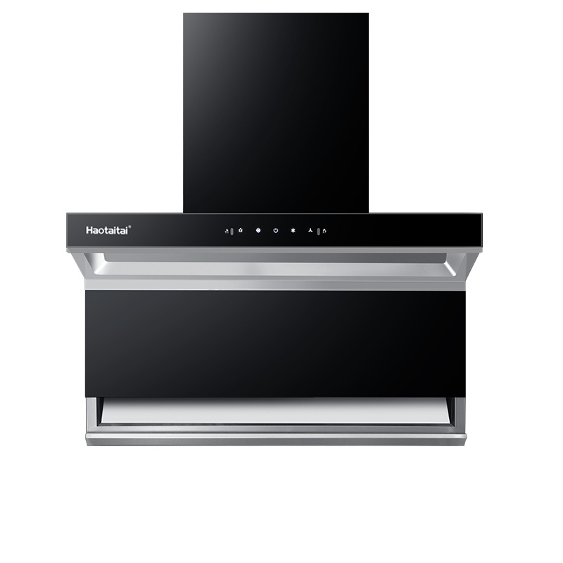 Haotaitai用心爱好太太油烟机家用厨房大吸力7字型油烟机D948A不锈钢自动清洗挥手操控大风量顶侧双吸抽烟机单机