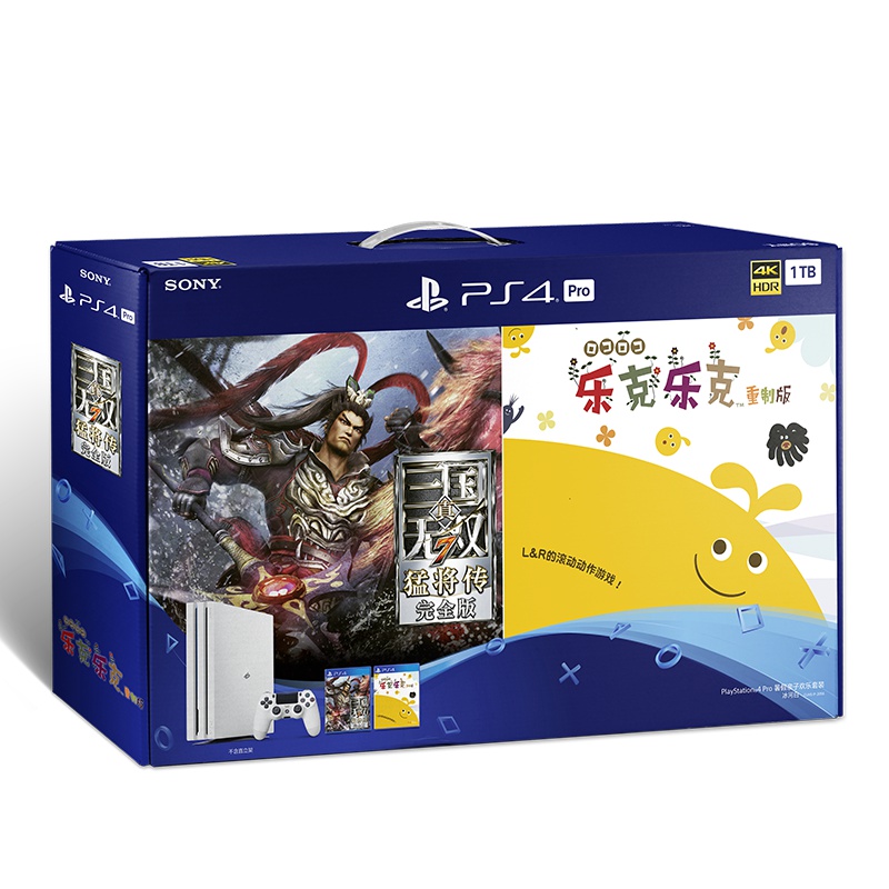 索尼(SONY)PlayStation 4 PS4 Pro 1TB白色人气亲子欢乐套装 国行家用游戏机