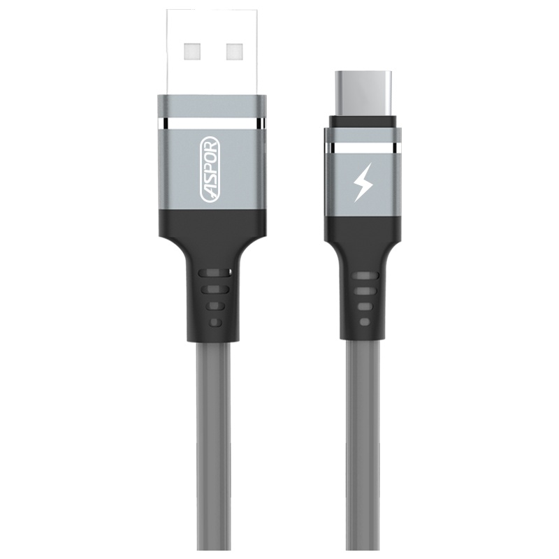 ASPOR A183 type-c数据线流光安卓手机充电线器声控发光闪光追光冲电线 灰色