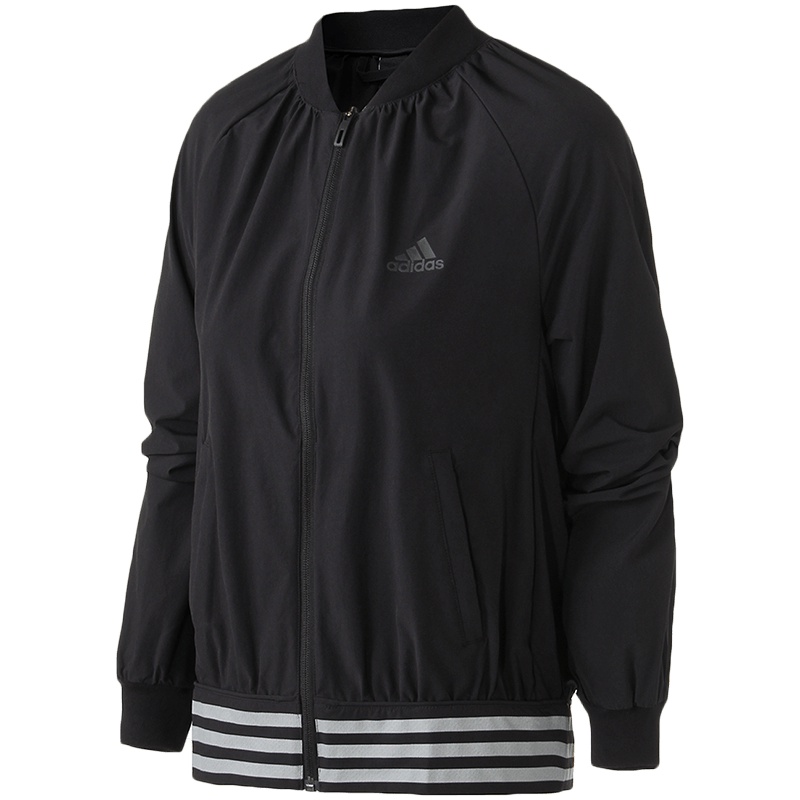 【自营】adidas阿迪达斯女子外套夹克飞行领休闲运动服DM5312 L DM5312黑