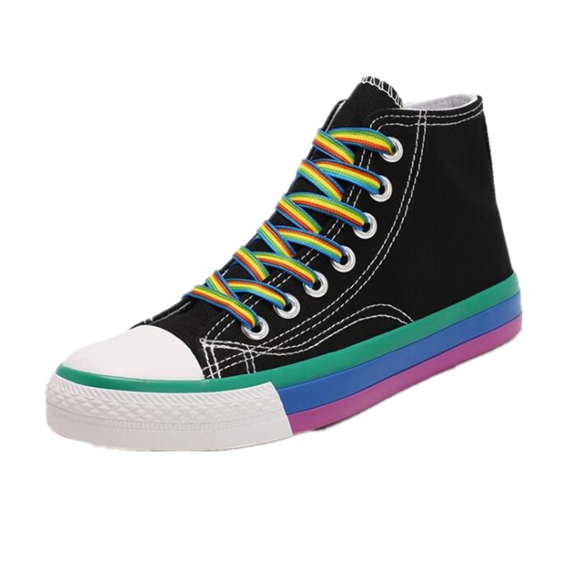 NOVERSE新款高帮手绘涂鸦2019夏秋芝麻街帆布鞋女韩版学生百搭网红休闲鞋