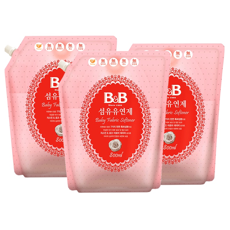 B&B)New 纤维柔顺剂 (柔和香-盖子袋装) 800ml*3
