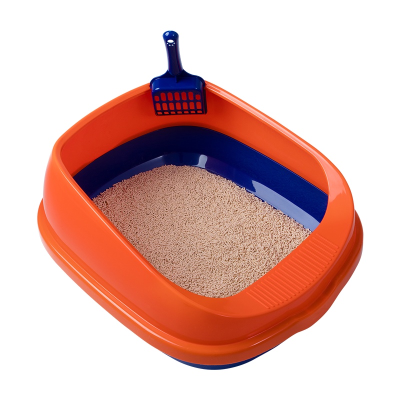 疯狂的主人 猫砂盆特大号半封闭式猫厕所防外溅猫沙盆幼猫成猫猫屎盆带猫砂铲猫咪用品