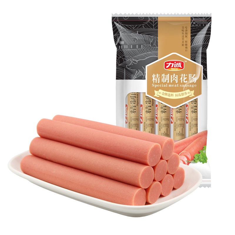 力诚精致肉花肠360克袋装 优质火腿肠泡面搭档即食香肠肉类零食