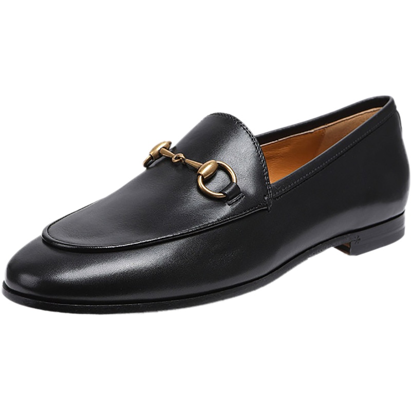 GUCCI 古驰 女士 皮革马衔扣乐福鞋平底鞋单鞋 404069 BLM00