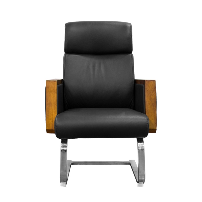 [硕辉]DA-2054C弓形椅 牛皮实木老板办公椅 650*750*1070mm