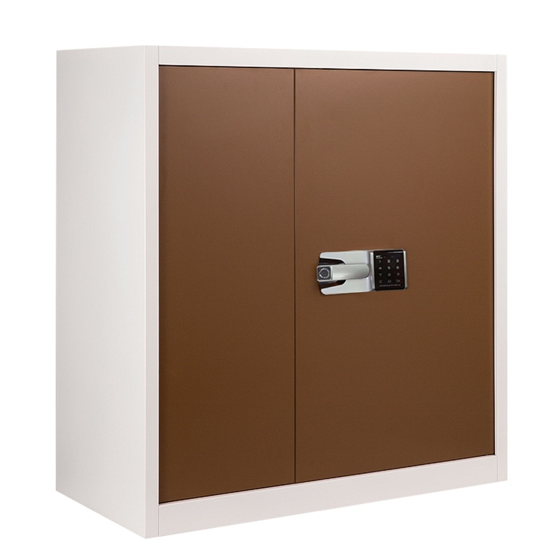 震海白套咖矮柜国宝指纹锁双门保密柜电子密码锁保险柜资料柜储物柜档案柜矮柜文件柜