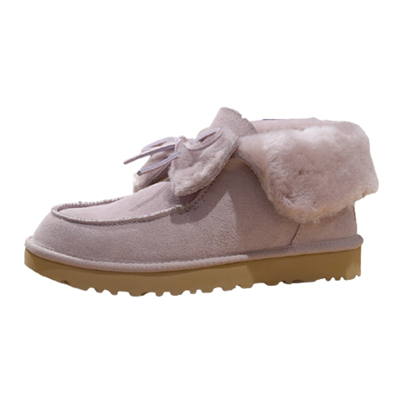 UGG 秋冬新款女士便鞋多色可下翻蝴蝶结短筒雪地靴 1116073