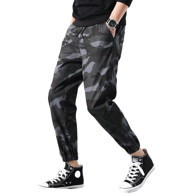 绅士空间2021春季男士休闲裤九分裤韩版修身针织裤九分运动裤男运动裤子束脚裤男裤ML.Z231