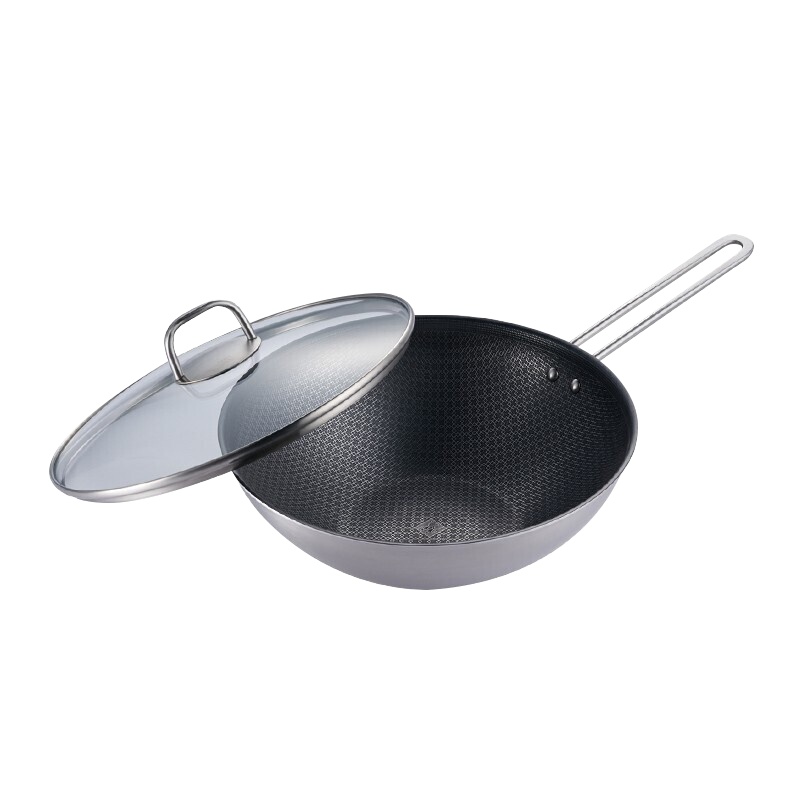 双立人Nova Plus 30厘米涂层不锈钢蜂窝浮雕炒锅不粘锅厨房家用66429-030