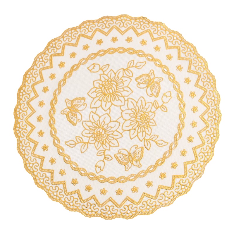 烫金色托盘垫 圆形欧式金色 直径30cm(张)