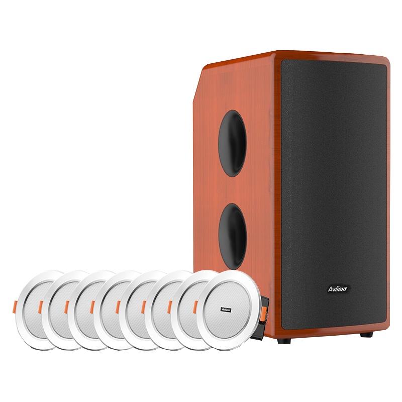 爱浪(Avlight)CK-801吸顶式7.1卫星影院HiFi音响套装家庭影院重低音K歌音箱无线话筒