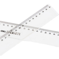 得力文具6240 透明直尺 有机直尺 塑料尺40cm 5把价