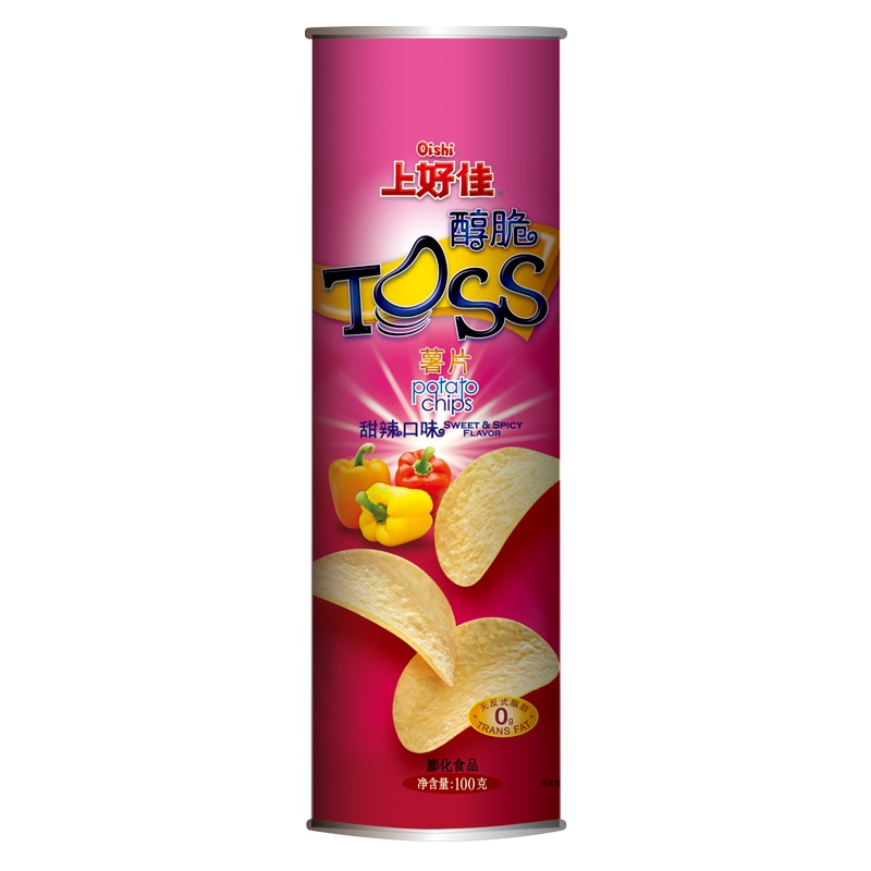 上好佳罐装薯片 甜辣口味 100g