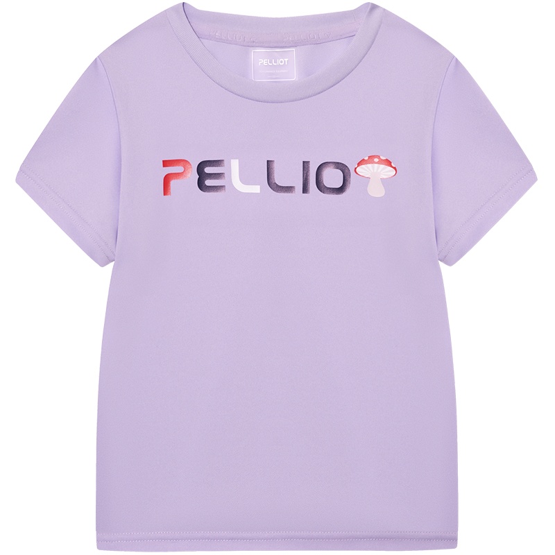 伯希和户外2021新款儿童T恤男女童透气薄时尚短袖跑步快干圆领棉t