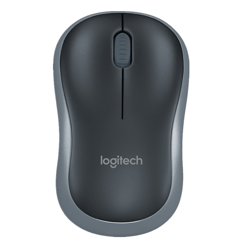 罗技(Logitech)M186无线鼠标 黑灰色 办公鼠标 对称鼠标