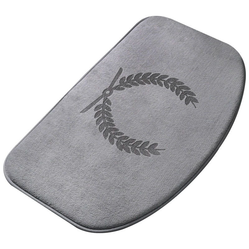 浴室门口吸水地垫洗手间防滑脚垫子家用卫生间门垫半圆记忆棉厕所