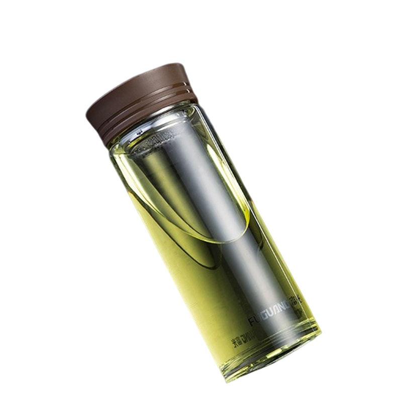 富光 G1613-DH-430 带茶隔单层玻璃杯大容量男女家用办公泡茶杯 430ml(单位:件)