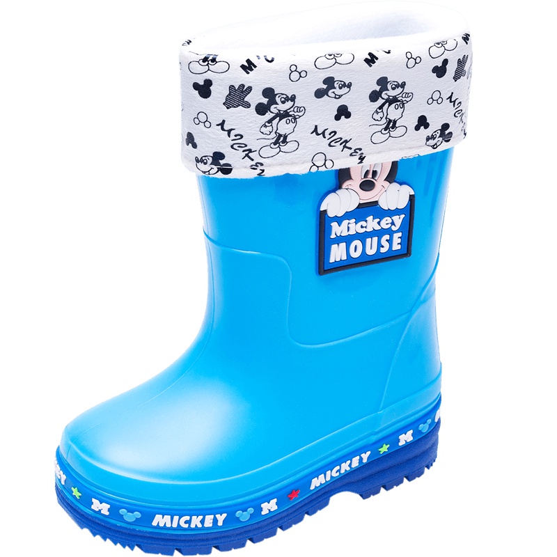 迪士尼儿童水鞋男童女童雨靴防滑公主可爱宝宝胶鞋水靴小童雨鞋男