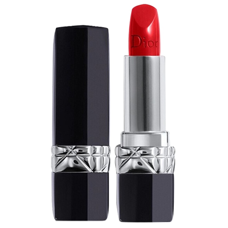 Dior迪奥烈艳蓝金口红唇膏520#桃红色 女士不色变色唇膏3.5g