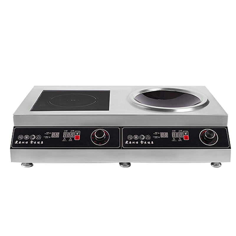 乐创(lecon)电磁炉商用多头大功率3500W5000W双头组合电磁炉商用台式凹面多眼煲仔炉 一凹一平3500W*2台