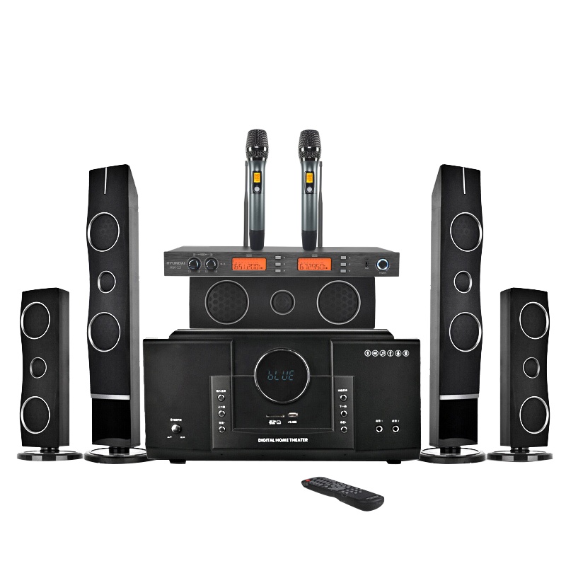 现代 HYUNDAI 家庭影院音响组合KTV套装 模拟5.1音响设备客厅电视家用壁挂落地音箱 H3+万利达BT-8810