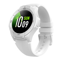 [TicWatch S2运动系列]北斗三星定位智能通知微信支付24小时心率多功能智能户外运动智能触屏手表军表皓白
