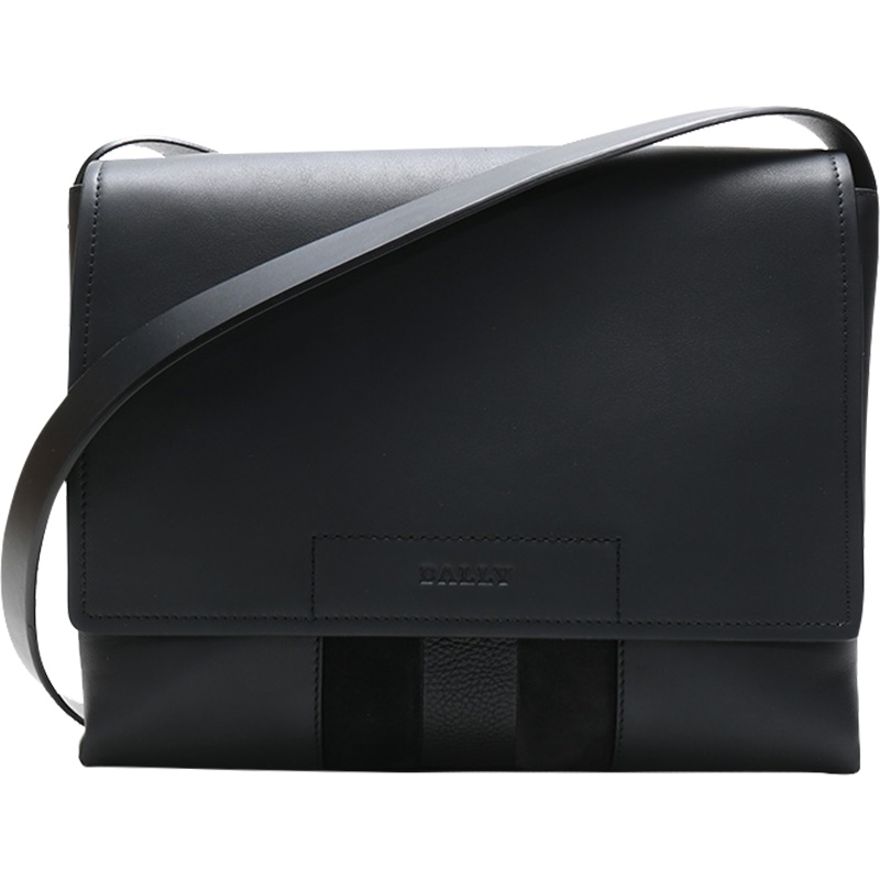 BALLY 巴利 男款条纹皮质邮差包单肩斜挎包 BEIVIN MD