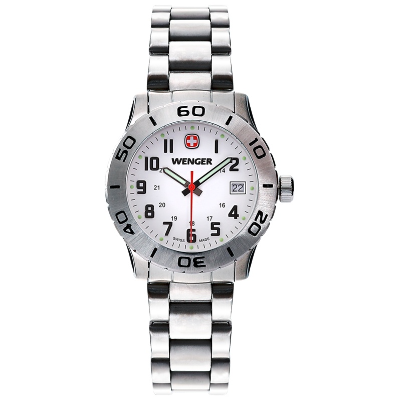 威戈/WENGER瑞士原装 石英表女钢带经典简约休闲女士手表女表01.0721.102