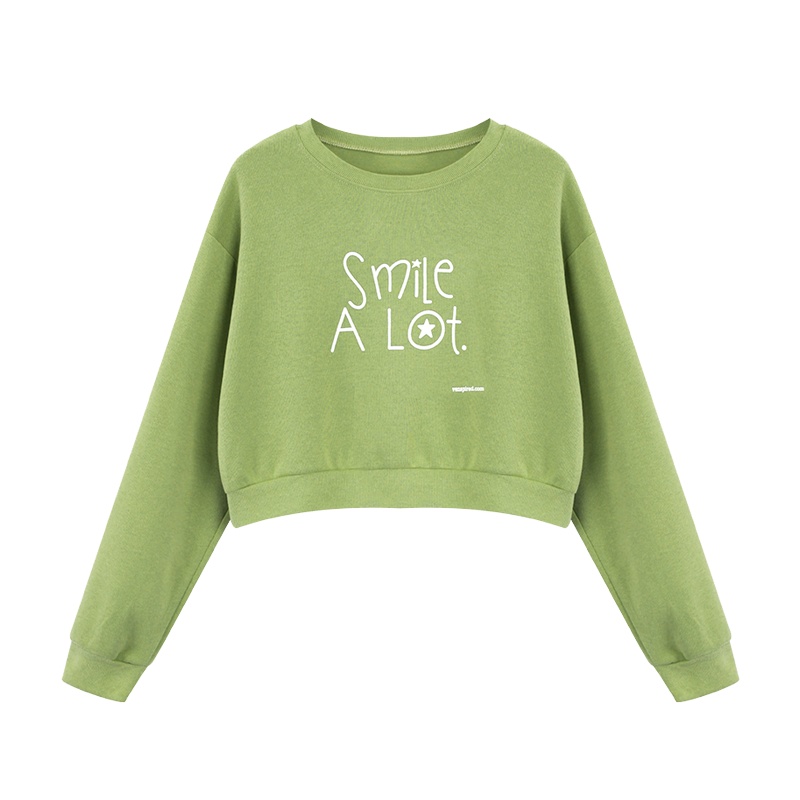 如熙早秋圆领套头长袖短款chic卫衣女潮ins薄款韩版宽松上衣